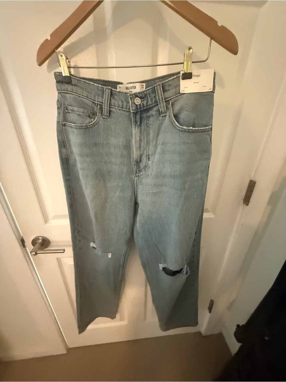 Hollister Baggy Jeans with Knee Rips